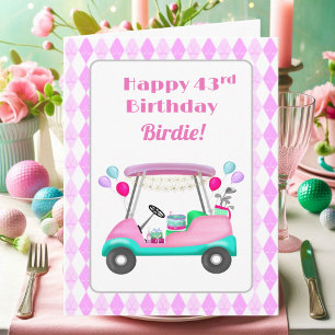 Cartão Carrinho de Golfe de Festa das Mulheres Elegantes