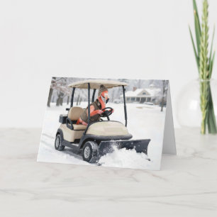 Cartão Carrinho de Golfe Dirigível de Flamingo de Anivers