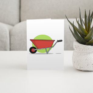 Cartão Carrinho de Jardim da Carroça Vermelha