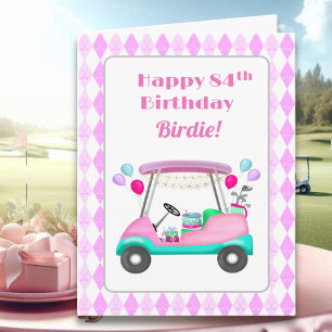 Cartão Carrinho do Partido do Golfe das Mulheres Elegante