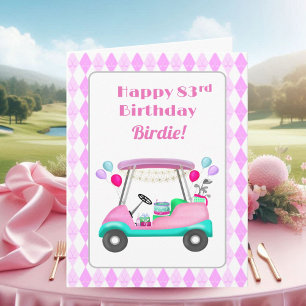 Cartão Carrinho do Partido do Golfe das Mulheres Elegante