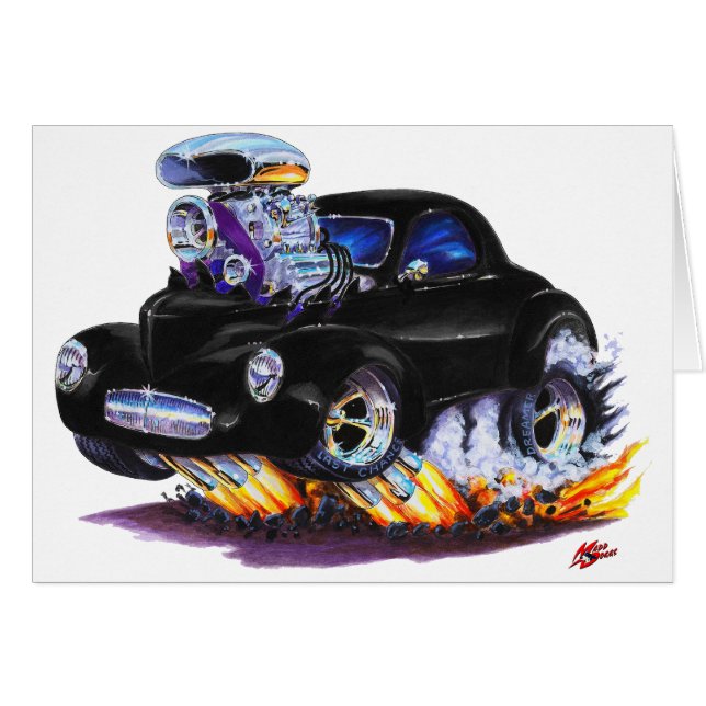 Cartão Carro 1941 preto de Willys (Frente Horizontal)