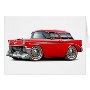 Cartão Carro 1956 do vermelho do nómada