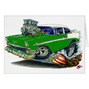 Cartão Carro 1956 verde de Chevy Belair