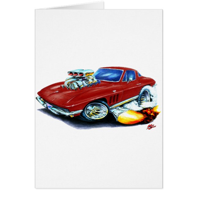 Cartão Carro 1965 marrom de Corveta (Frente)