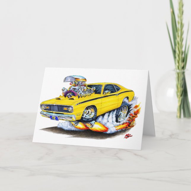 Cartão Carro 1970-74 do amarelo do espanador de Plymouth (Frente)
