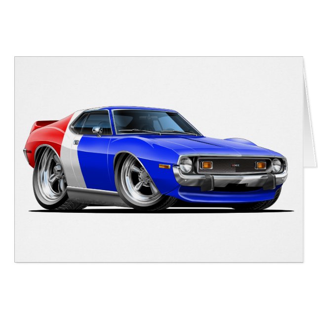 Cartão Carro 1971-72 azul branco vermelho do dardo (Frente Horizontal)