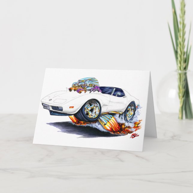 Cartão Carro 1973-76 do branco de Corveta (Frente)