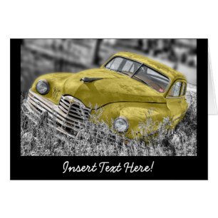 Cartão Carro Amarelo Antigo