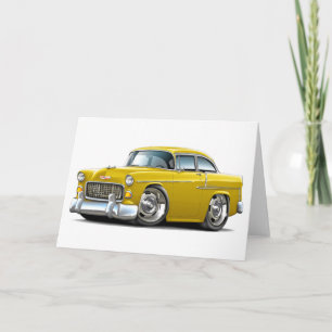 Cartão Carro Amarelo Chevy Belair 1955