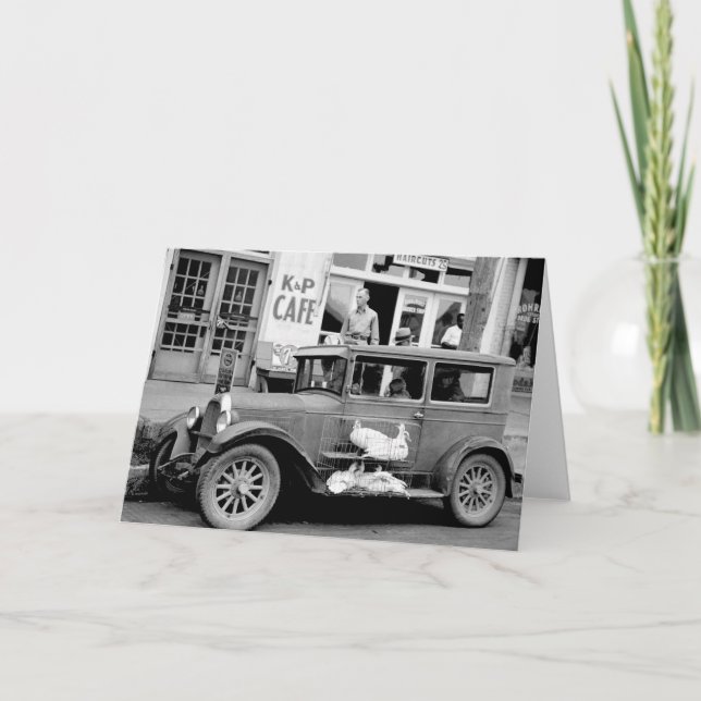 Cartão Carro antigo, os anos 30 (Frente)