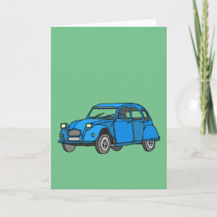 Cartão Carro azul (2CV)