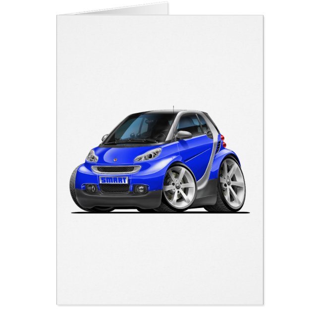 Cartão Carro azul esperto (Frente)