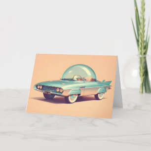 Cartão Carro Blaster de Bolha Atômica Futuro