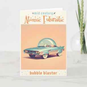Cartão Carro Blaster de Bolha Atômica Futuro