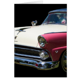 Cartão carro clássico com cromo roxo branco-franca