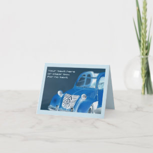 Cartão Carro clássico do vintage francês, foto da