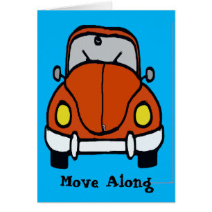 Cartão Carro Clássico em Cartoon Vermelho
