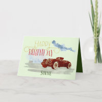 Carro Clássico Feliz Aniversário Típica Verde