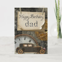 Carro Clássico Vintage Feliz Aniversário Pai
