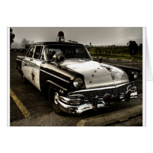 Cartão Carro da Polícia de Vintage
