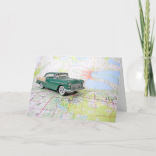 Cartão Carro de 1955 num Roteiro