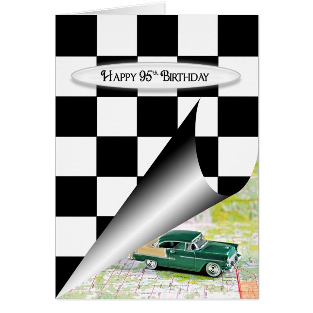 Cartão Carro de aniversário do 95º (Frente)