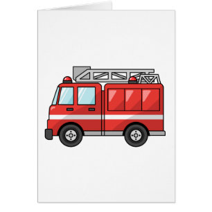 Cartão Carro de bombeiros legal/motor dos desenhos