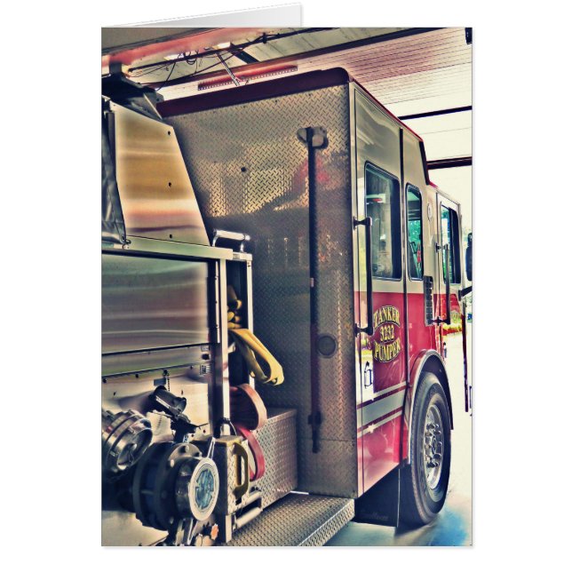 Cartão Carro de bombeiros, pronto (Frente)