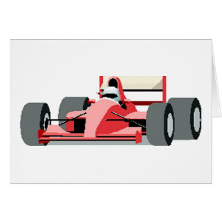 Cartão Carro de corridas vermelho