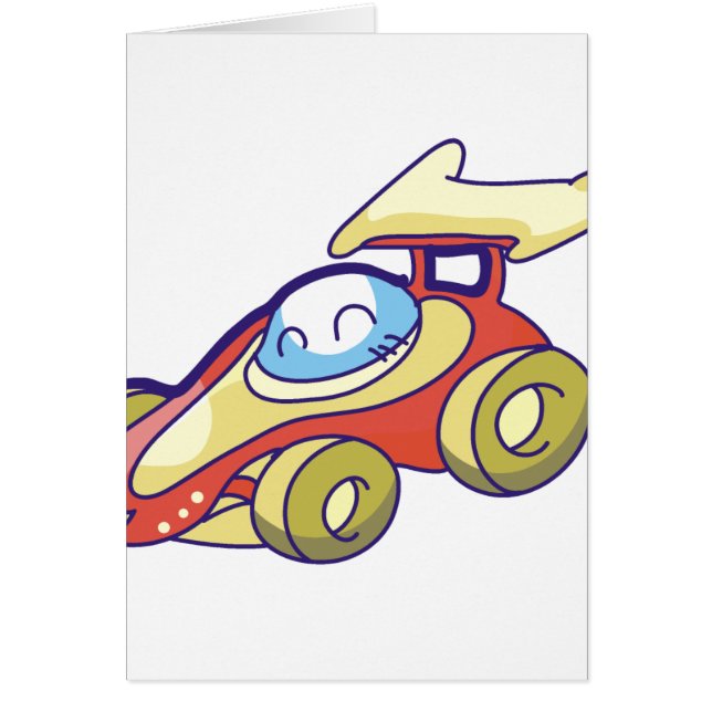 Cartão Carro de corridas vermelho (Frente)