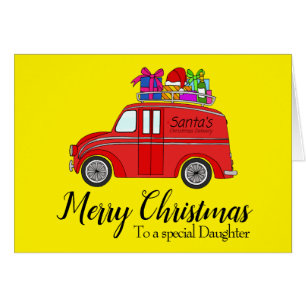 Cartão Carro de Natal Clássico Personalizável