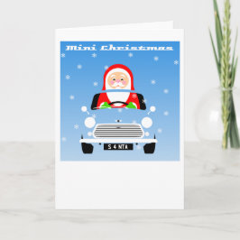 Cartão Carro de Papais noeis Classic Original Mini Xmas