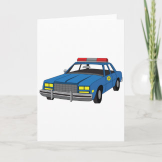 Cartão carro de polícia do formando da academia da