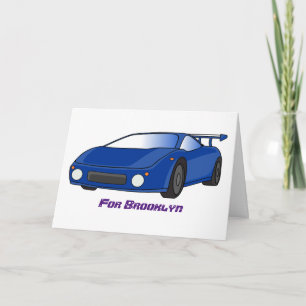 Cartão Carro desportivo azul com ilustração de airfoil