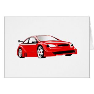 Cartão Carro desportivo vermelho