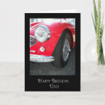 Cartão carro desportivo vintage de aniversário do pai<br><div class="desc">Carro esportivo Red Vintage para aniversário de pai.</div>