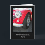 Cartão carro desportivo vintage de aniversário do pai<br><div class="desc">Carro esportivo Red Vintage para aniversário de pai.</div>