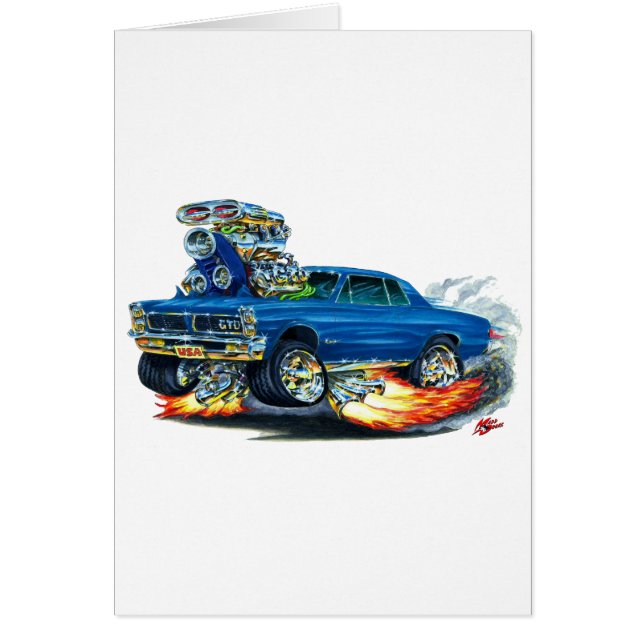 Cartão Carro do azul de 1965 GTO (Frente)