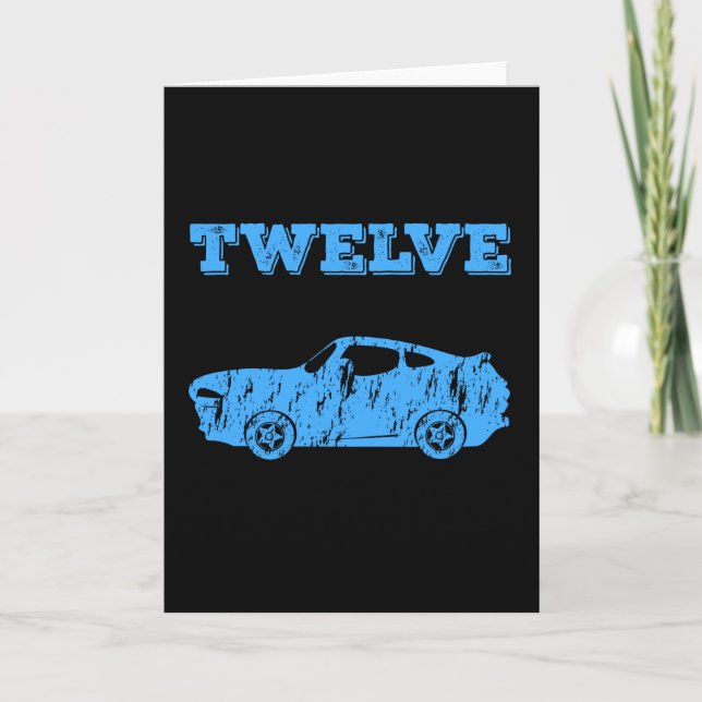 Cartão Carro Muscular De Garoto 12 de 12 Anos (Frente)