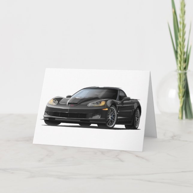 Cartão Carro Preto Corvette ZR1 (Frente)
