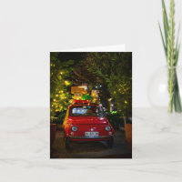 Carro Vermelho Cinquecento Decorrido Para O Natal