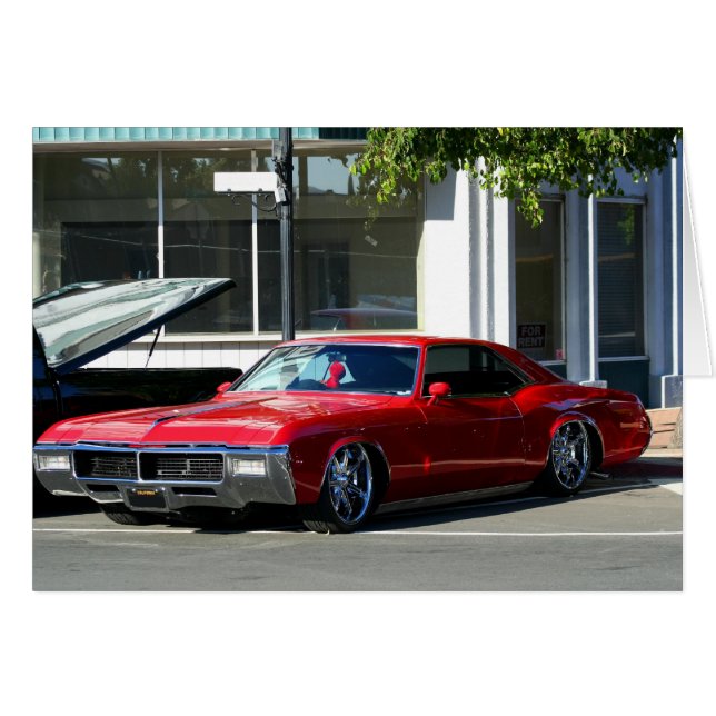 Cartão Carro vermelho clássico (Frente horizontal)