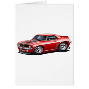 Cartão Carro Vermelho-Negro Camaro SS 1969
