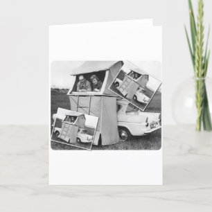 Cartão Carro vintage Camping Caravan