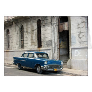 Cartão carro vintage cuba