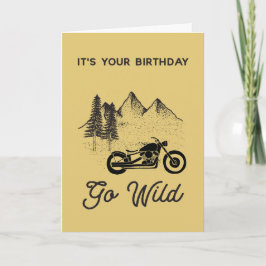 Cartão Carrocicleta Birthday Go Wildage