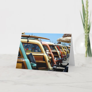 Cartão Carros arborizados no cais em Santa Cruz