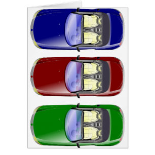 Cartão Carros coloridos