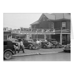 Cartão Carros Usados Baratos, 1938